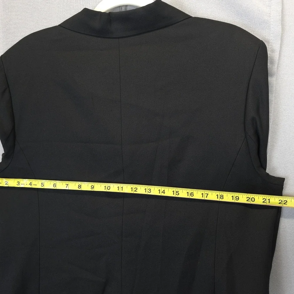 Amanda Smith Blazer Womens 16 Pure Silk Black‎ 3 Button Lined Career Jacket